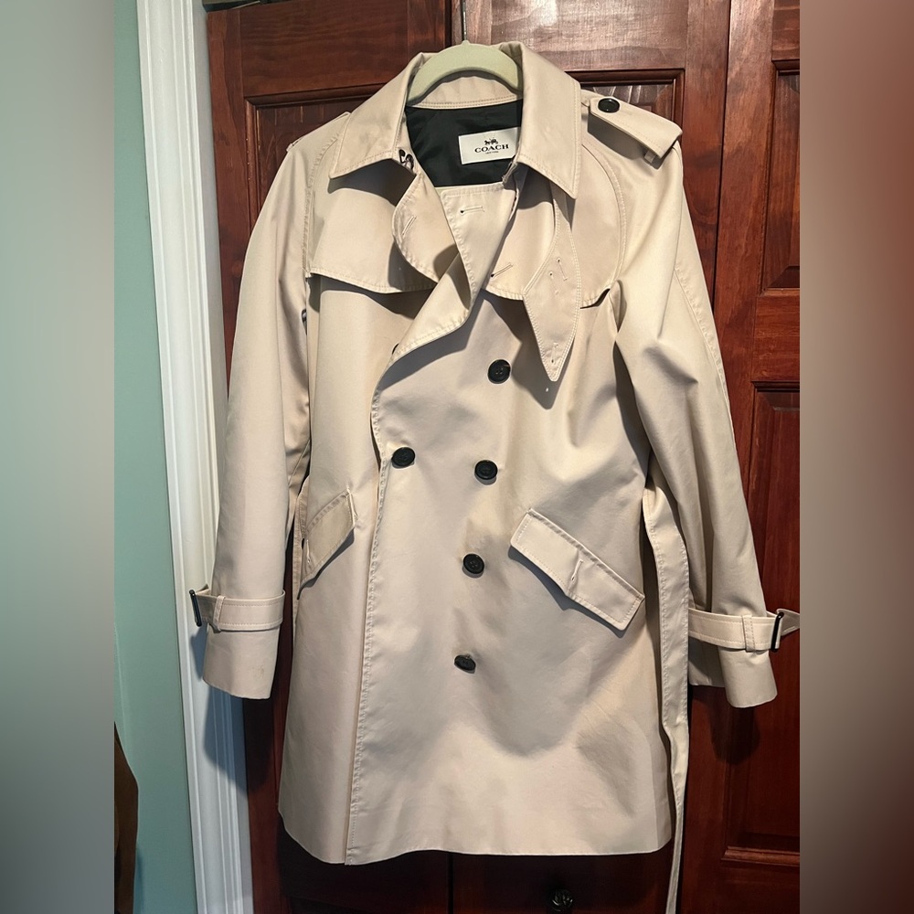 Coach Light Cream/Pink Trench Coat